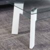table basse rectangulaire verre et blanc laqué