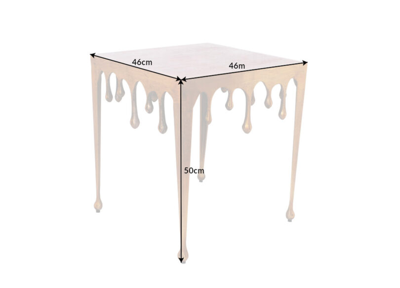 dimensions de la table d'appoint design dorée