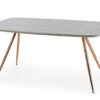 table de repas 160 cm plateau aspect marbre gris