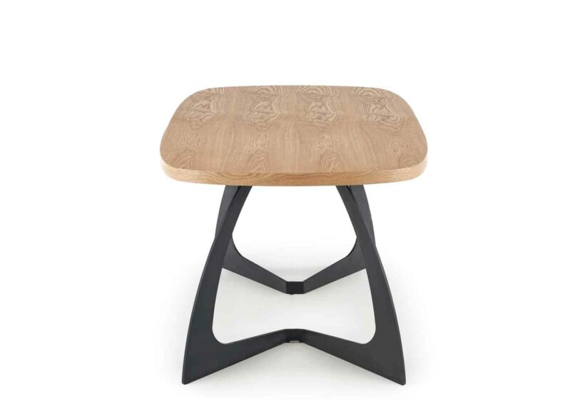 table de repas extensible en bois et métal noir