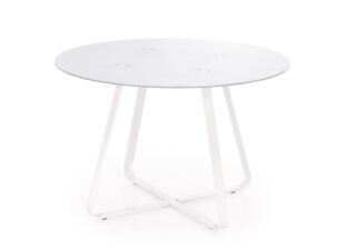 table de repas ronde en verre blanc pas cher