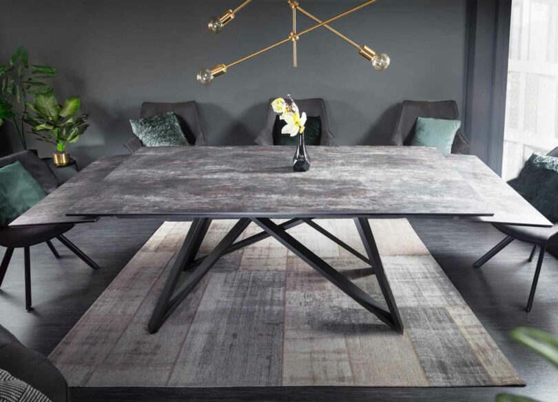 table de repas avec allonge contemporaine