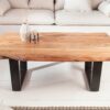 table basse en bois massif et pieds noir
