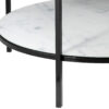 table basse ronde aspect marbre et métal noir