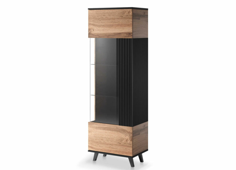 vitrine de rangement aspect bois pas cher