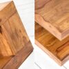 zoom sur le bois de la table basse