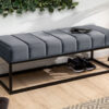 Banc d'entrée en velours gris