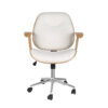 Siège de bureau simili cuir blanc