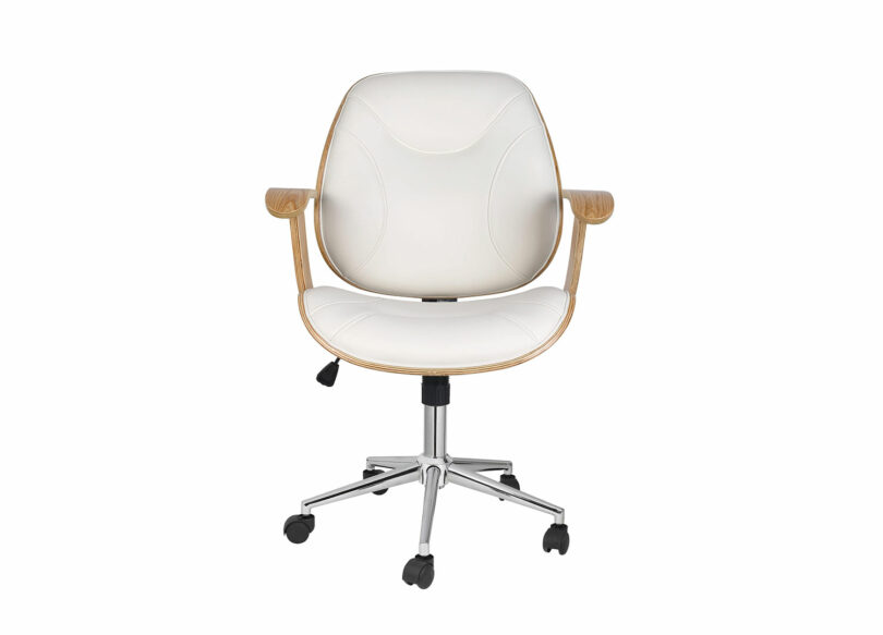 Siège de bureau simili cuir blanc