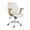 Chaise de bureau bois et blanc
