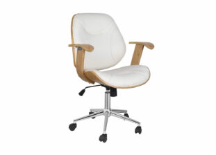 Chaise de bureau bois et blanc