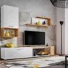 Meuble tv blanc et bois moderne