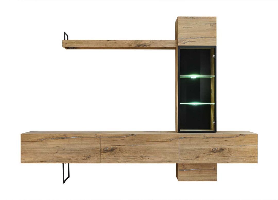Ensemble tv mural en bois