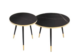 Tables basses noires et dorées design