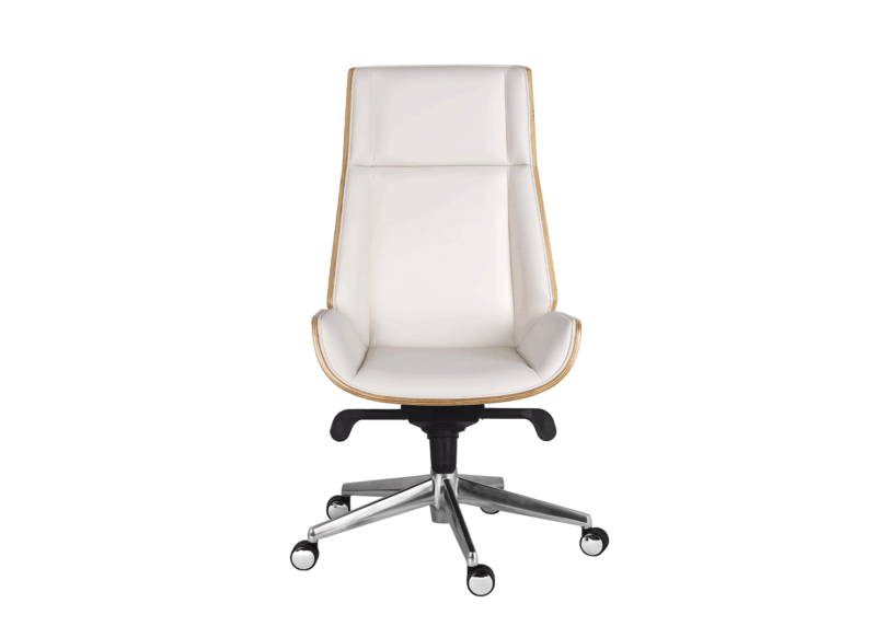 Siège de bureau blanc et bois moderne