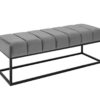 banc en velours gris - Gris argent