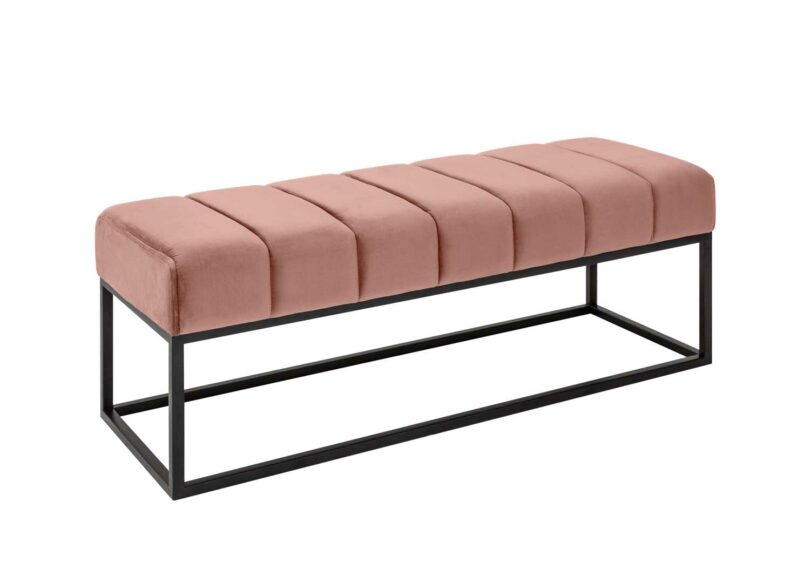 banc en velours rose
