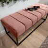 banc en velours rose