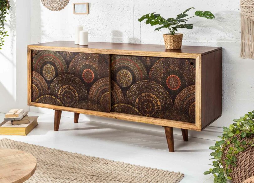 buffet 2 portes avec façades mandala