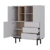 buffet avec beaucoup de rangement gris et bois