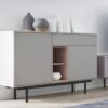 buffet avec aspect chêne et gris clair
