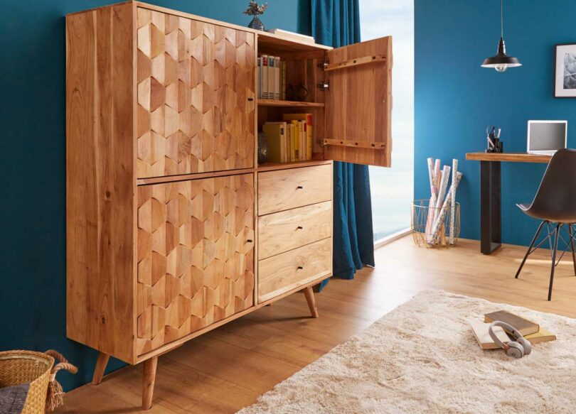meuble buffet en bois d'acacia