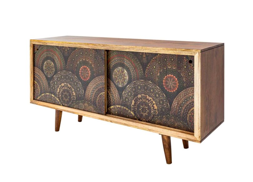 buffet 160 cm avec façades mandala colorées