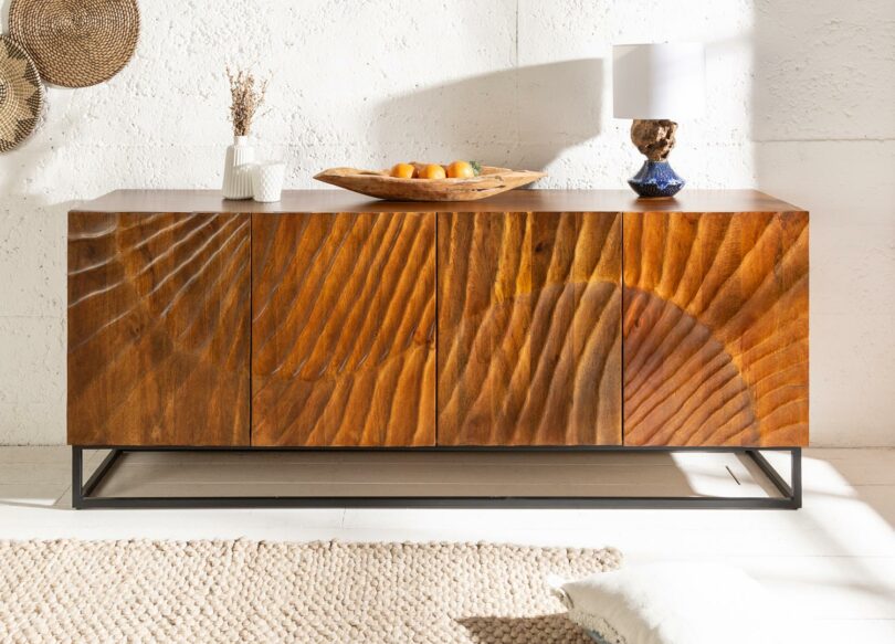 buffet 4 portes en bois de manguier