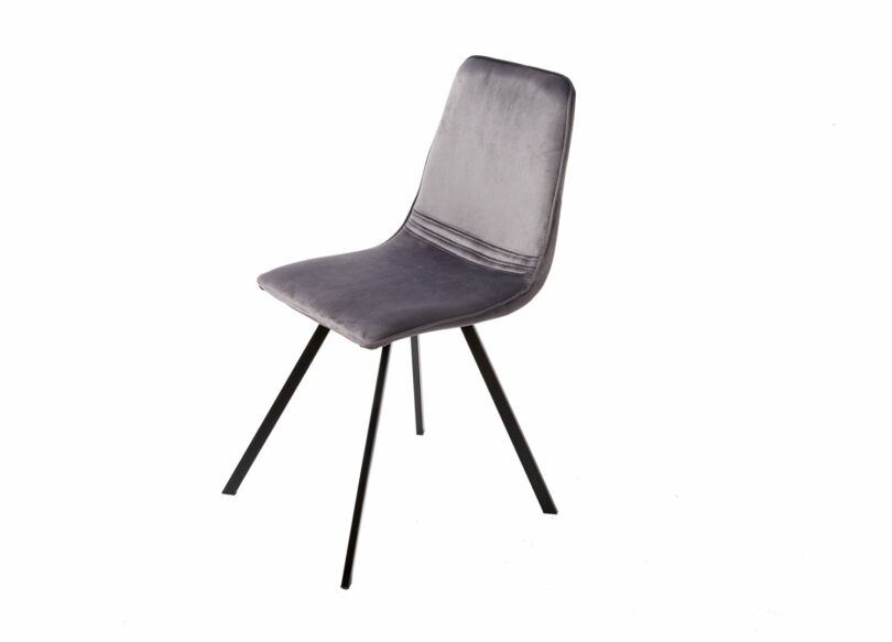 lot de 4 chaises moderne en velours gris