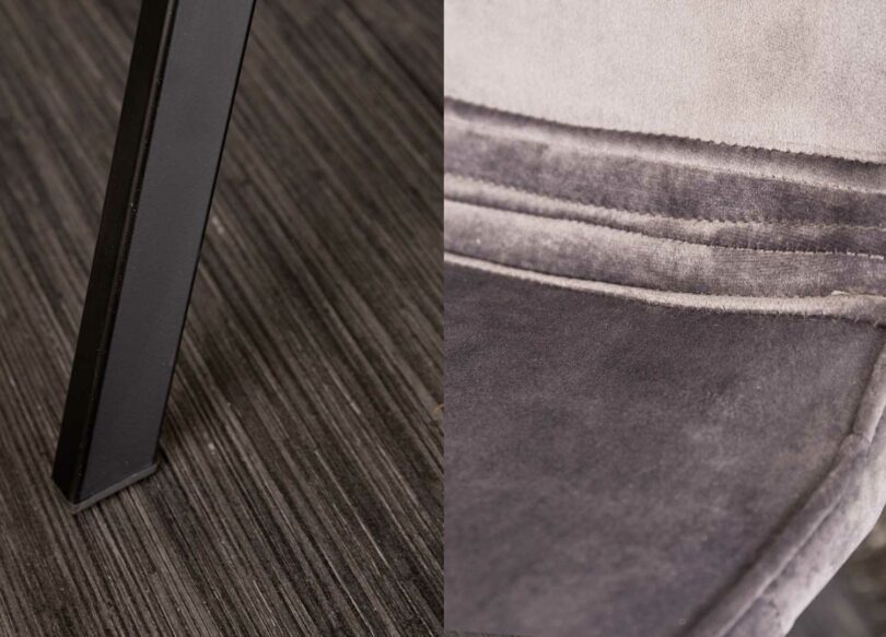 zoom sur la chaise en velours