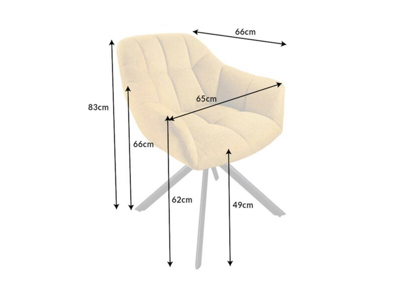 dimensions de la chaise en tissu