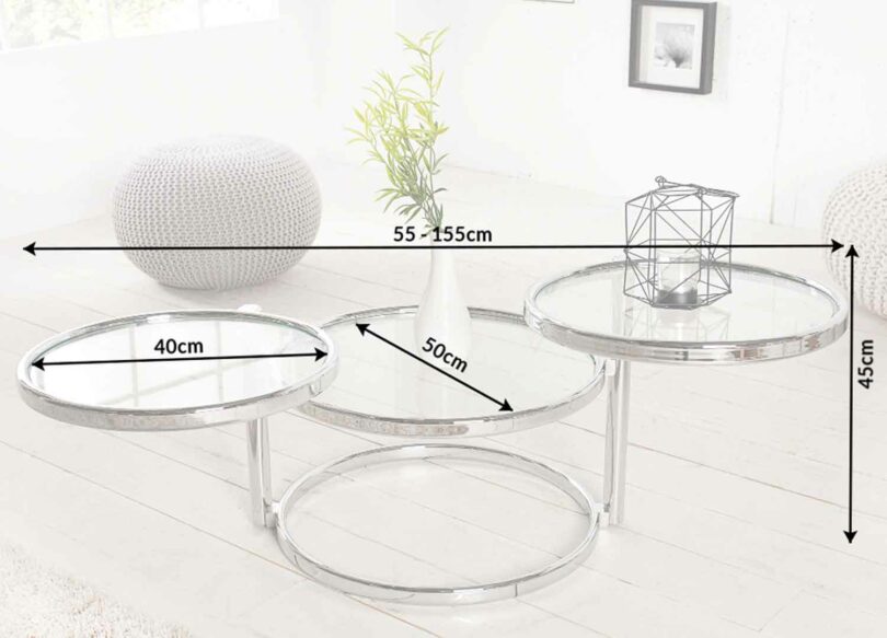 dimensions table basse en verre