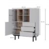 dimensions du buffet gris clair et bois