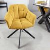 ensemble 2 chaises moderne en tissu jaune