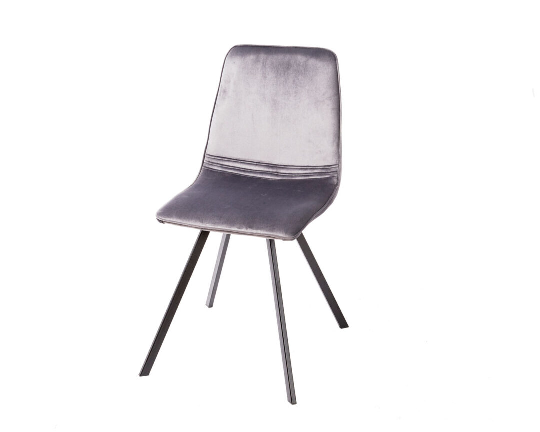 lot de 4 chaises moderne en velours gris