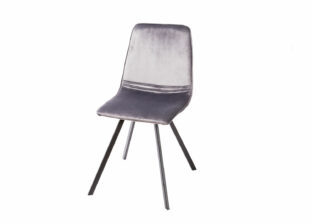 lot de 4 chaises moderne en velours gris