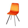 lot de 4 chaises moderne en velours orange - Orange