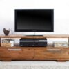 meuble tv 130 cm style rétro en bois massif