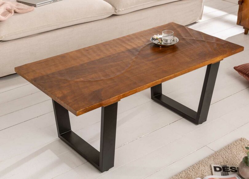 table de salon 110 cm en bois de manguier
