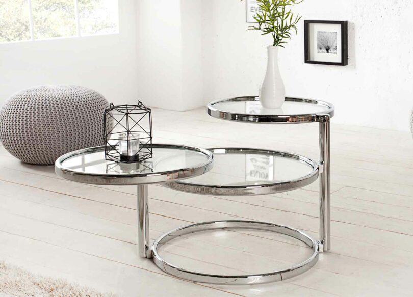 table basse avec 3 plateaux