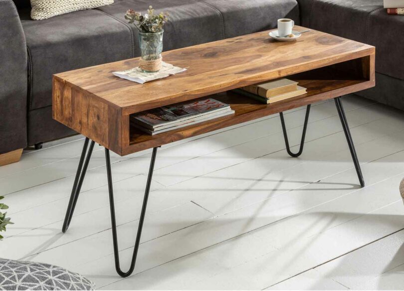 table de salon 100cm avec 2 niches