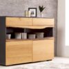 Meuble buffet bois et gris mat moderne