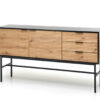 buffet 160 cm moderne en bois et structure noire