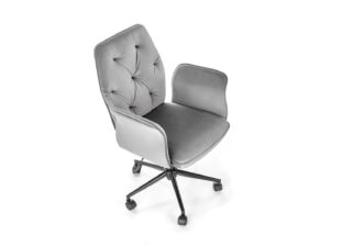 fauteuil de bureau pas cher en velours gris