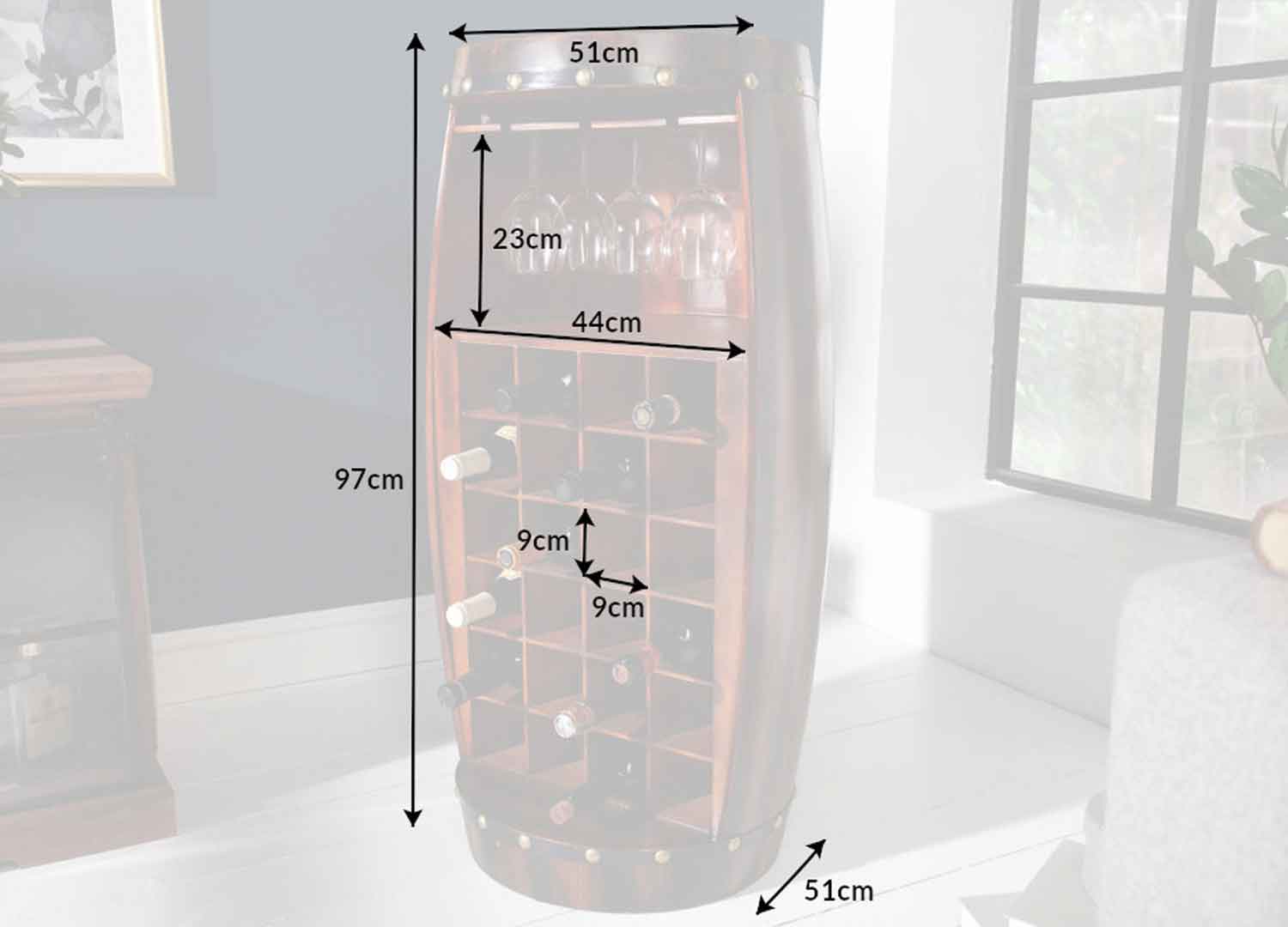 Dimensions du meuble de bar design
