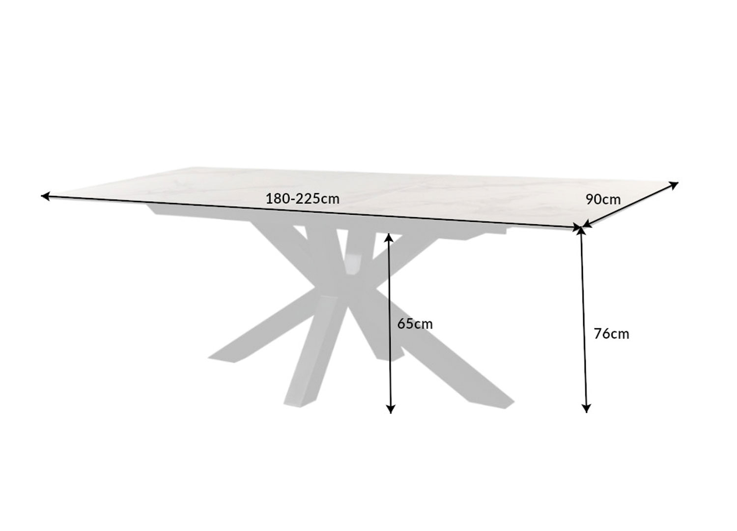 Dimensions de la table à manger blanche design
