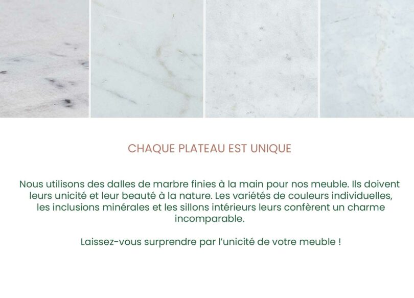 Plateau en marbre blanc unique