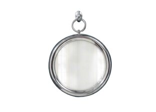 Miroir mural rond argenté