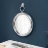 Miroir rond argenté baroque