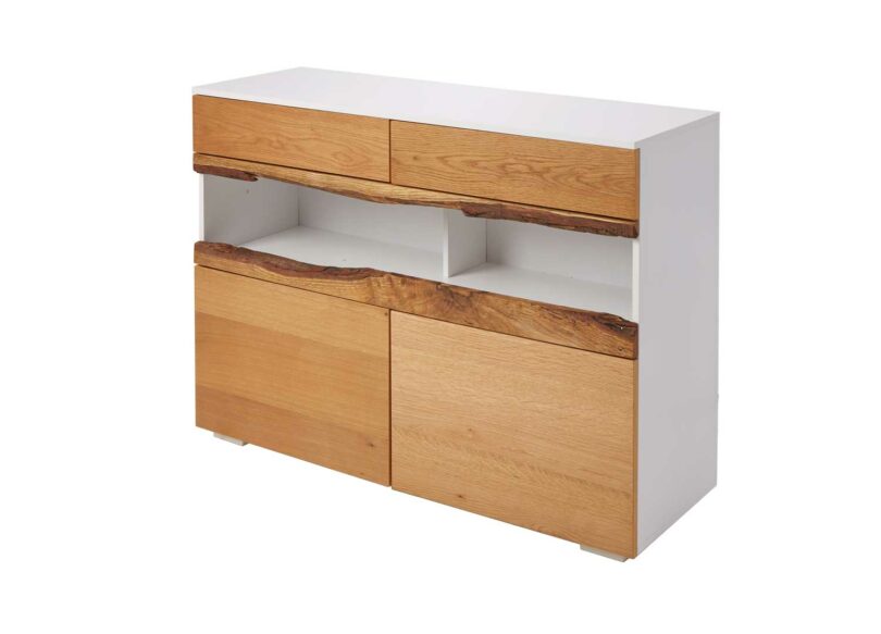 Buffet blanc et bois chêne